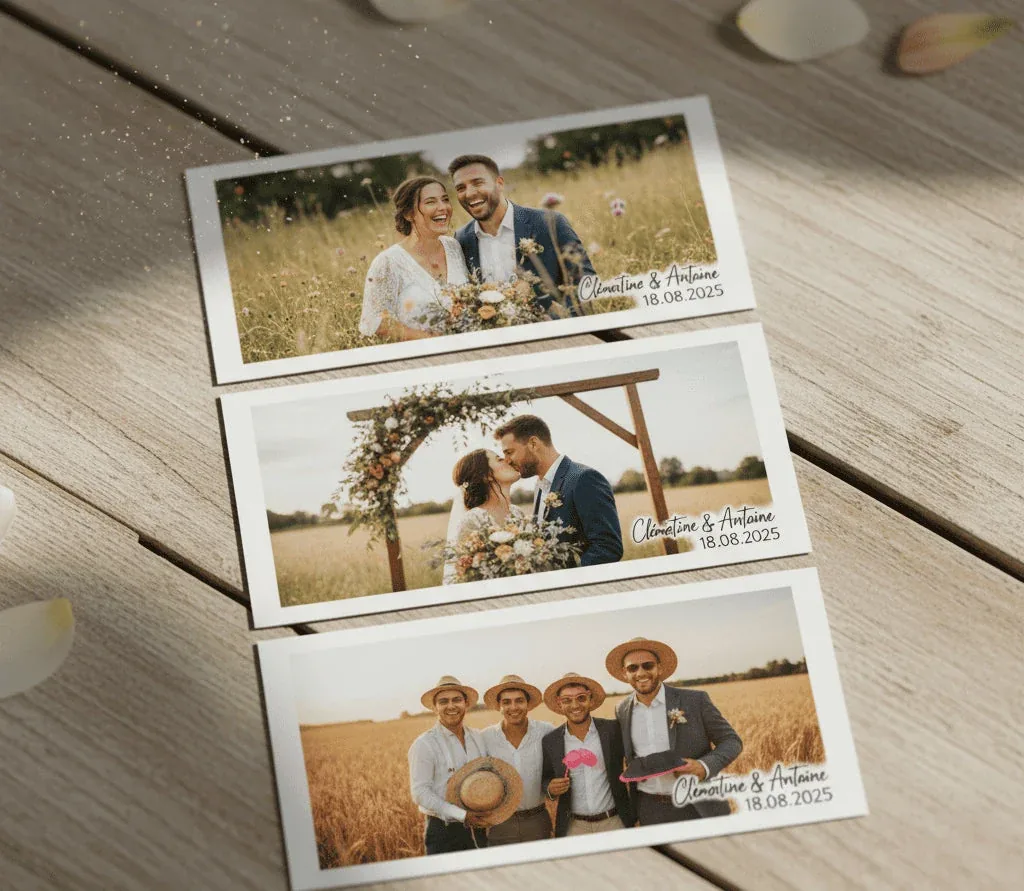 Exemples de tirages photo personnalisés avec des portraits de mariage